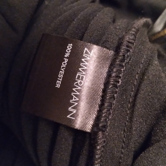 NWT - ZIMMERMANN Black Fanned Pants Wide-leg Cropped Pants, size 4 - Picture 12 of 14